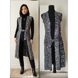 Mossimo Marled Long Sleeveless Duster Cardigan Sweater Vest Size S